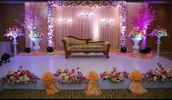 Indian Stage flower Decoration,Engagement - Couturier Events