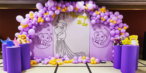 Purple Theme Baby Shower Decoration