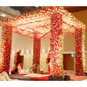 Artificial Flowers Wedding Mandap Decoration (1)