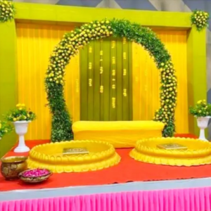 Traditional Style Flower Decorations For Haldi Ceremony In Bangalore